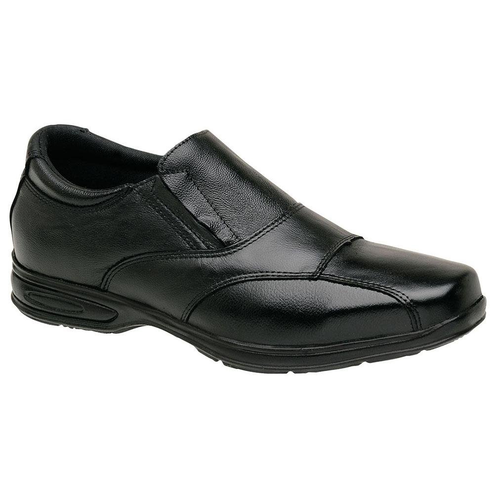 Sapato Social Masculino Couro Confortável Elástico Elegante Preto 1