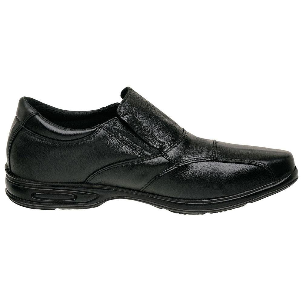 Sapato Social Masculino Couro Confortável Elástico Elegante Preto 4
