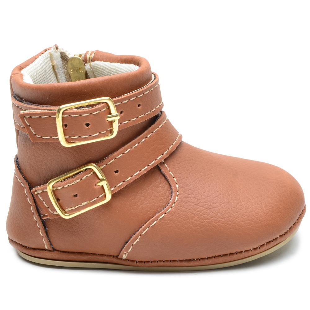 Botinha Feminina Infantil Bebê Tiras Fivelas Confortável