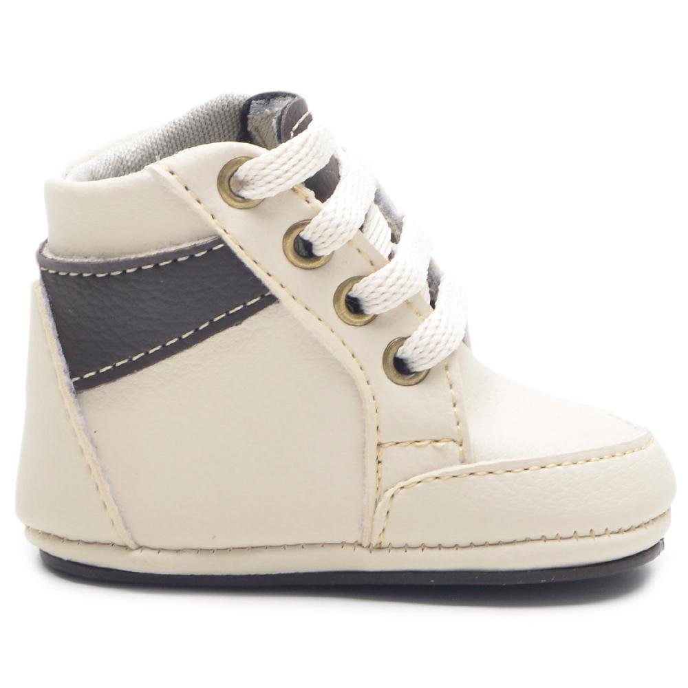 Coturno Masculino Infantil Cano Alto Bebê Casual Confortável Branco 2