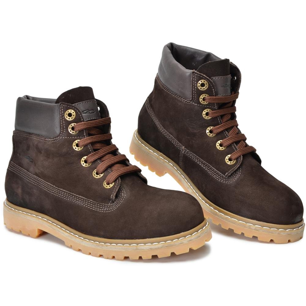 Bota Coturno Adventure Masculino Feminino Couro Cadarço Marrom 1