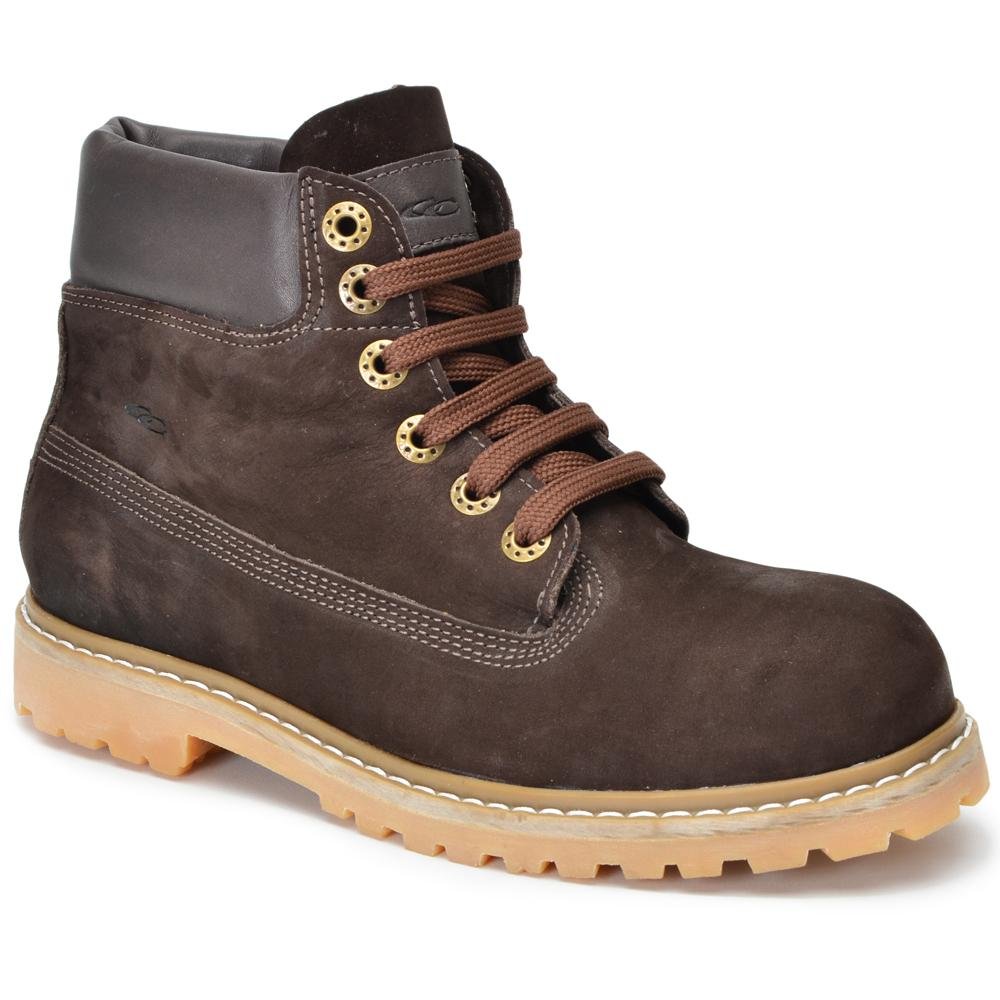 Bota Coturno Adventure Masculino Feminino Couro Cadarço Marrom 2