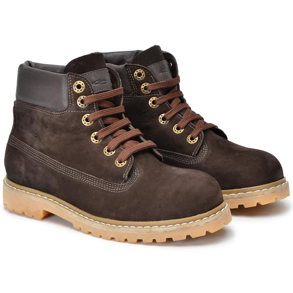 Bota Coturno Adventure Masculino Feminino Couro Cadarço Marrom 3