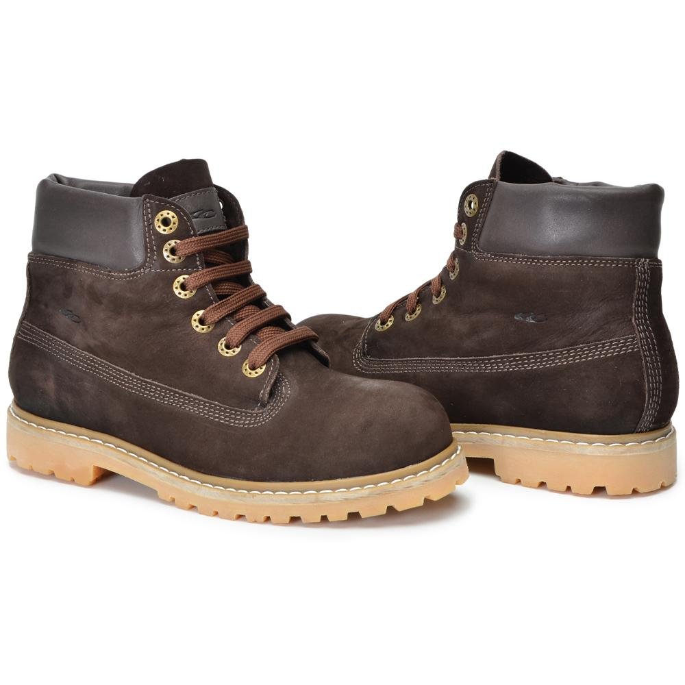 Bota Coturno Adventure Masculino Feminino Couro Cadarço Marrom 4