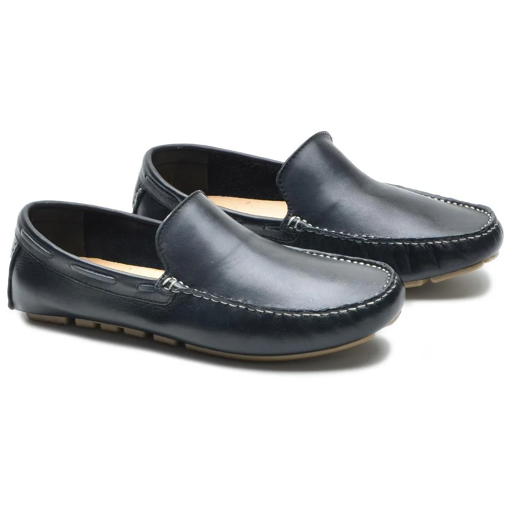Mocassim Masculino Sapato Couro Casual Confortável Clássico Preto 3