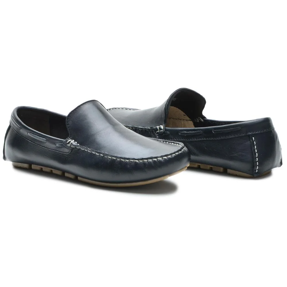 Mocassim Masculino Sapato Couro Casual Confortável Clássico Preto 4