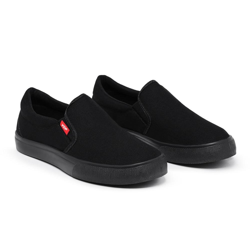 Slip On Masculino Lona Calce Fácil Elástico Confortável Preto 2