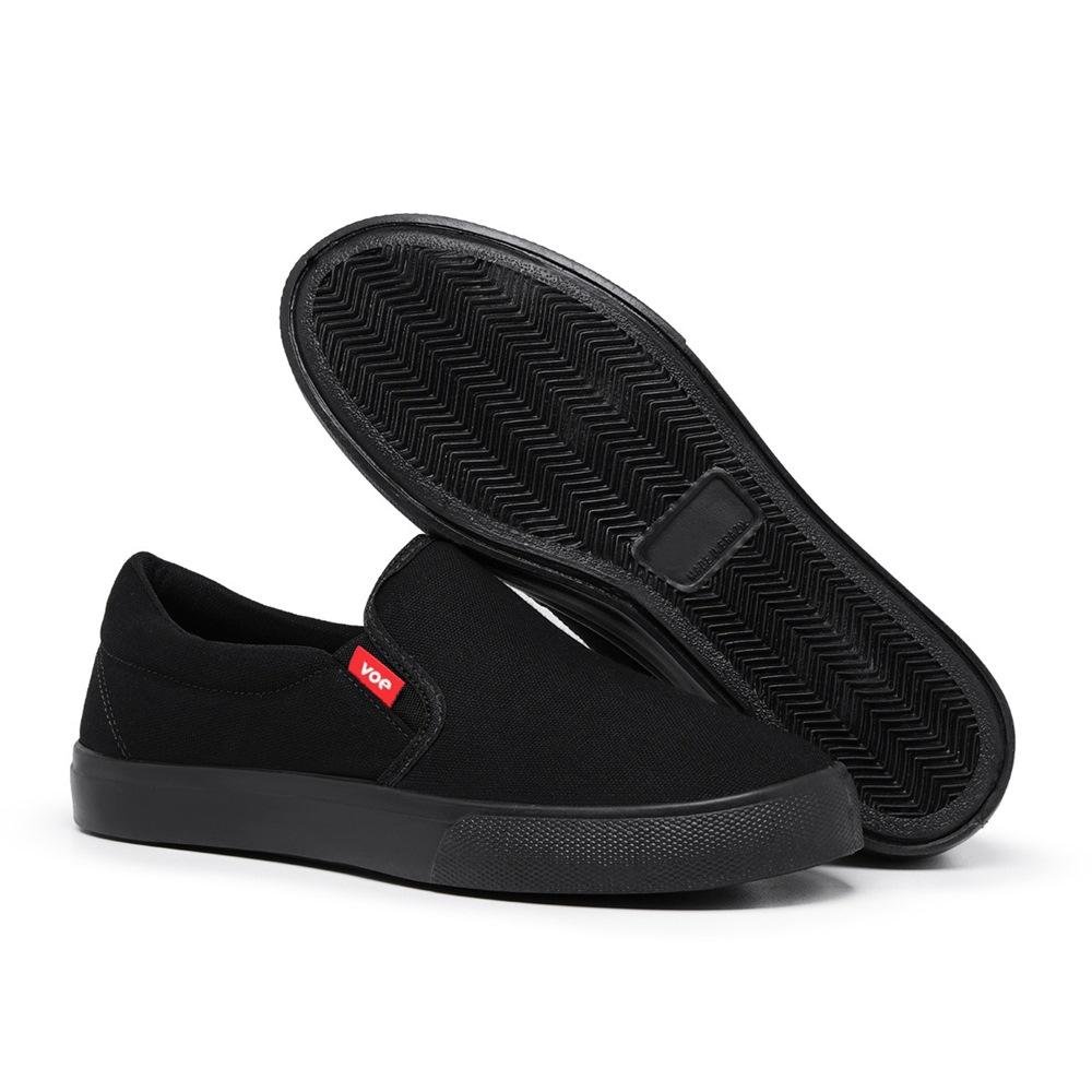 Slip On Masculino Lona Calce Fácil Elástico Confortável Preto 3