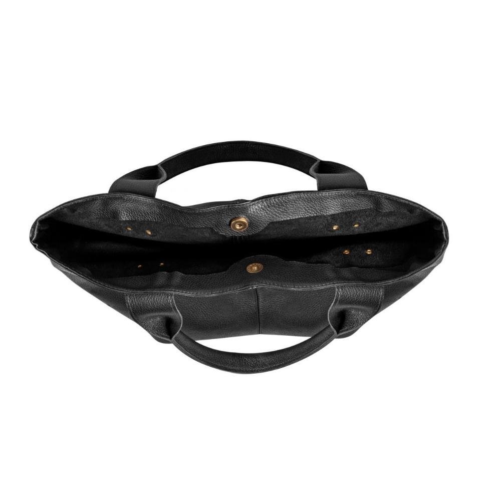 Bolsa Feminina Saco Couro Ombro Botões Estilo Clássica Preto 3