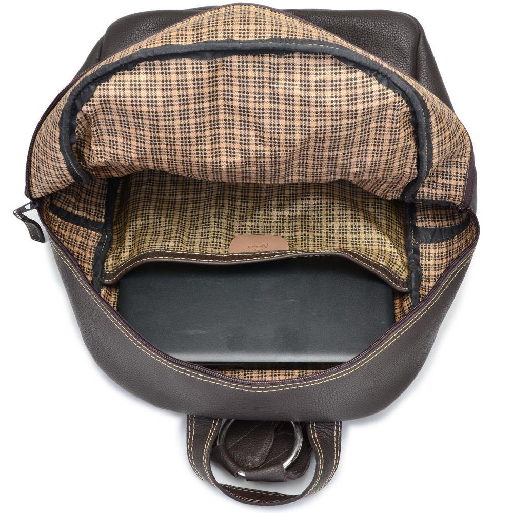 Mochila Masculina Escolar Couro Resistente Moderna Marrom 3