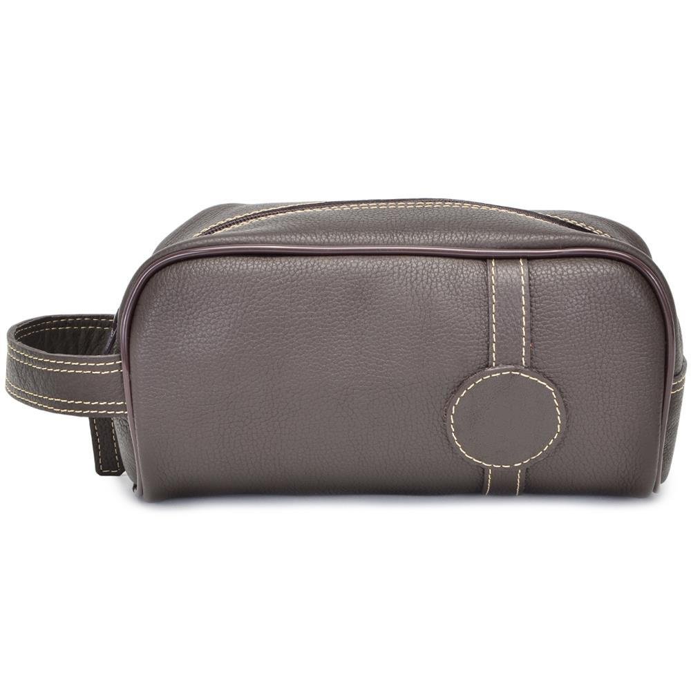 Necessaire Masculina Viagem Couro Porta Objeto Marrom 2