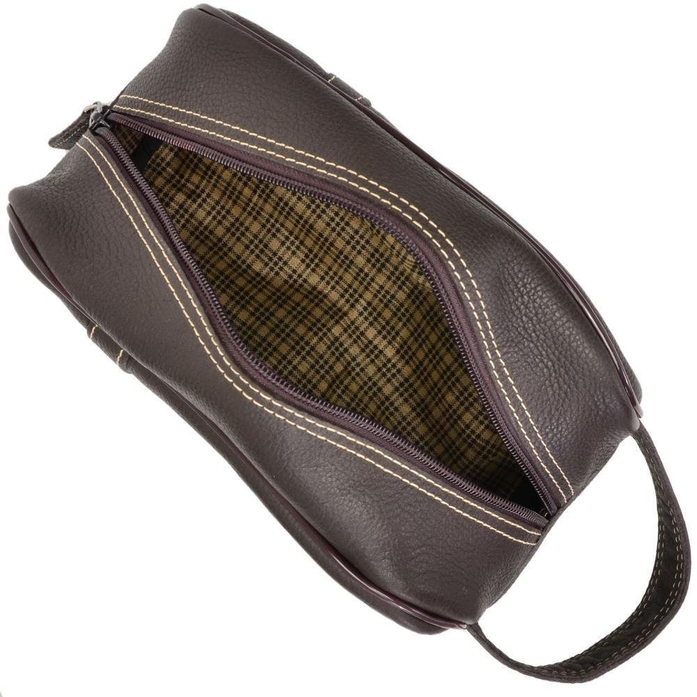 Necessaire Masculina Viagem Couro Porta Objeto Marrom 4