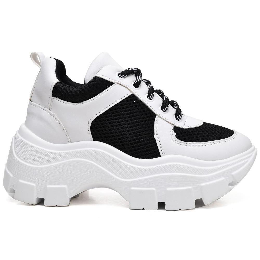 Tênis Chuncky Tratorado Feminino Cano baixo Confortável Branco 2