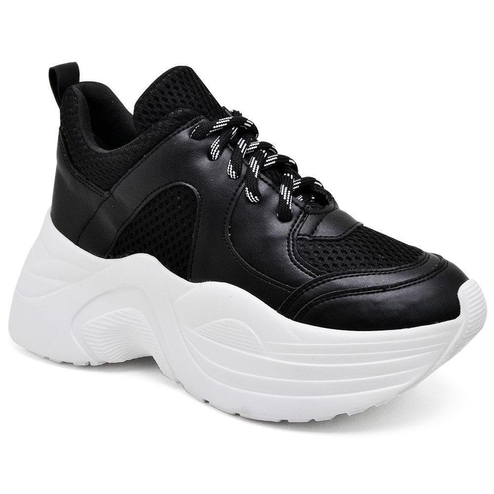 Tênis Chunky Feminino Macio Confortável Preto 2