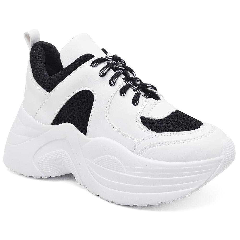Tênis Chunky Feminino Macio Estilo Versátil Branco 2