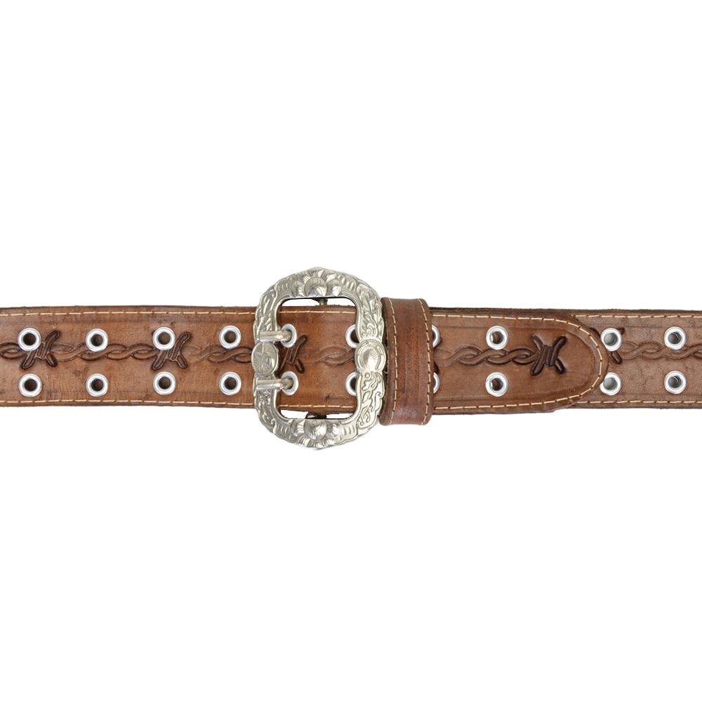 Cinto Masculino Couro Muladeiro Clássico Fivela Fecho Duplo Marrom 5