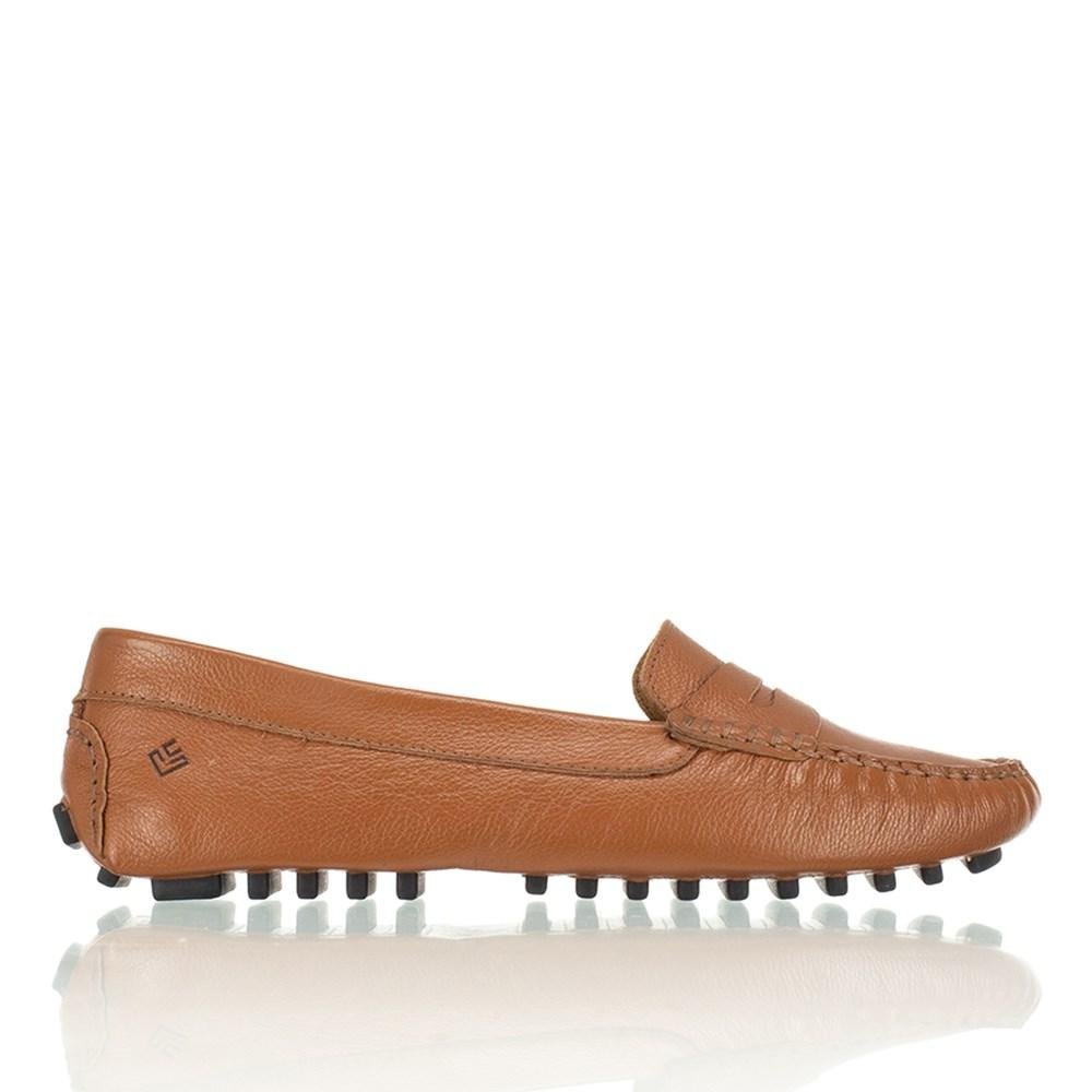 Mocassim Feminino Couro Moderno Calce Fácil Marrom 1