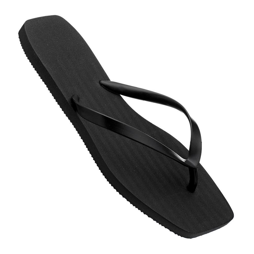 Chinelo Feminino Casual Moderno Confortável Estilo Preto 2