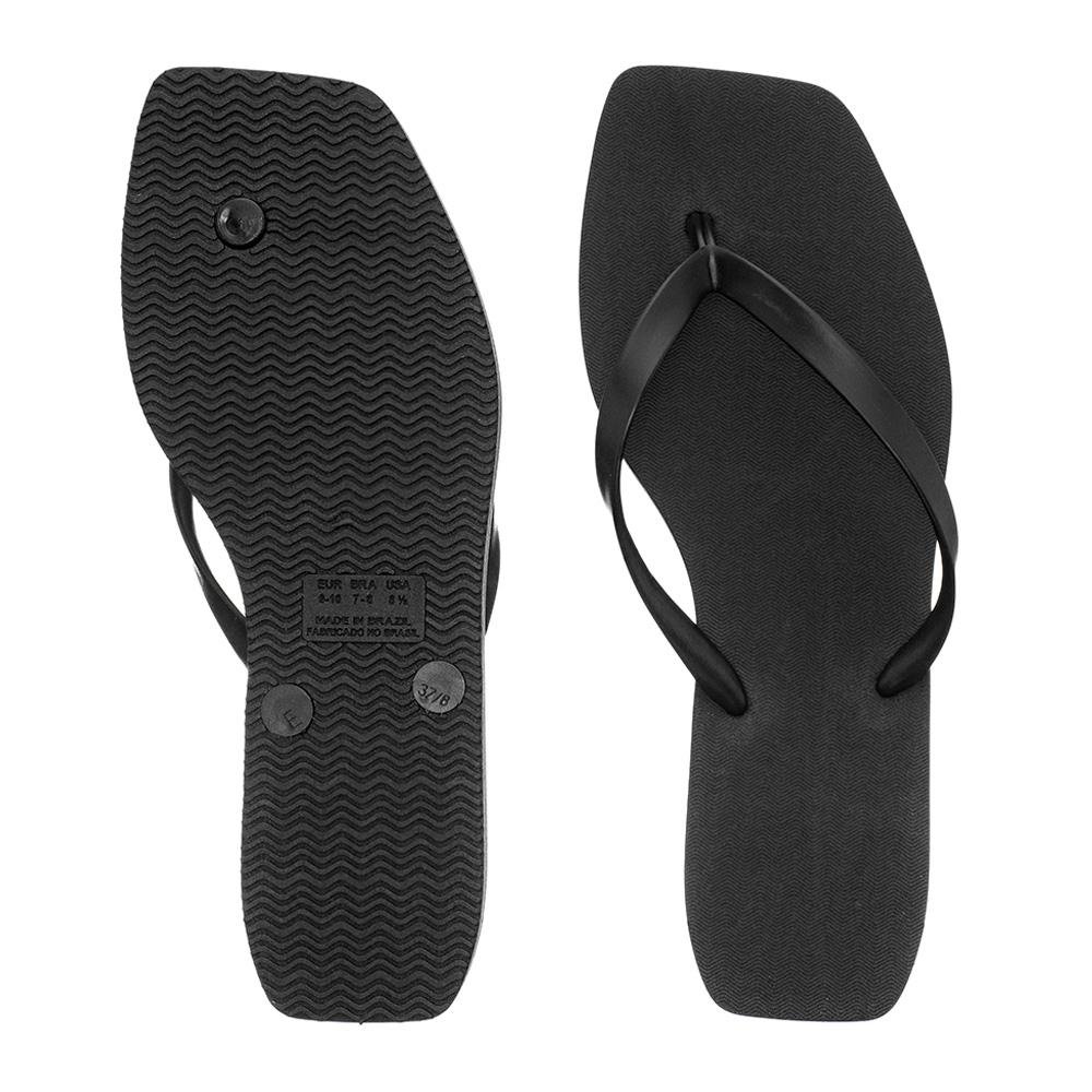 Chinelo Feminino Casual Moderno Confortável Estilo Preto 3