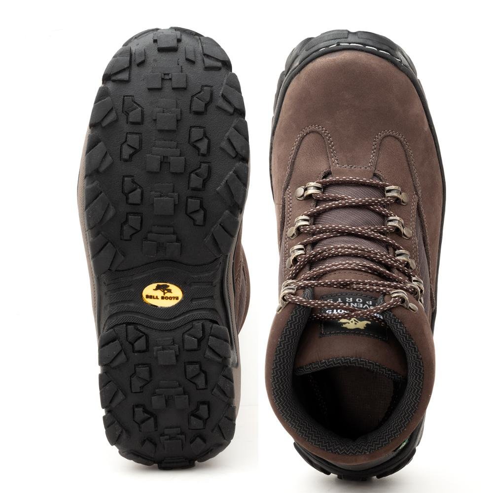 Coturno Masculino Adventure Couro Cano Médio Acolchoado Marrom 4
