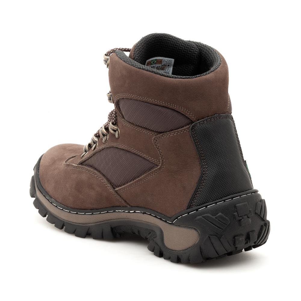 Coturno Masculino Adventure Couro Cano Médio Acolchoado Marrom 7