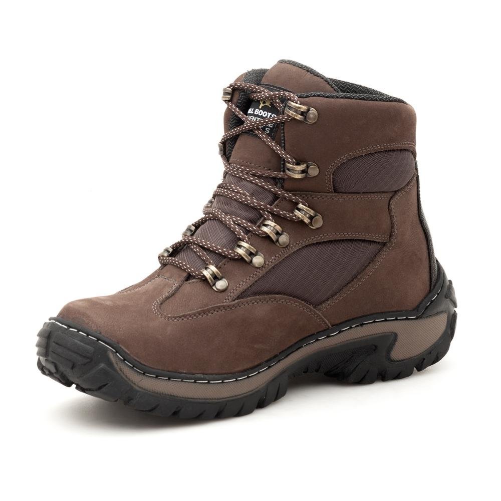 Coturno Masculino Adventure Couro Cano Médio Acolchoado Marrom 8