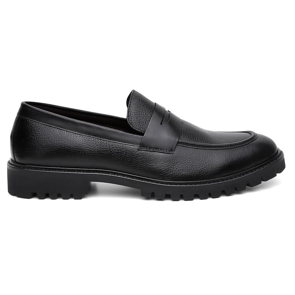 Mocassim Masculino Couro Solado Conforto Calce Fácil Preto 2