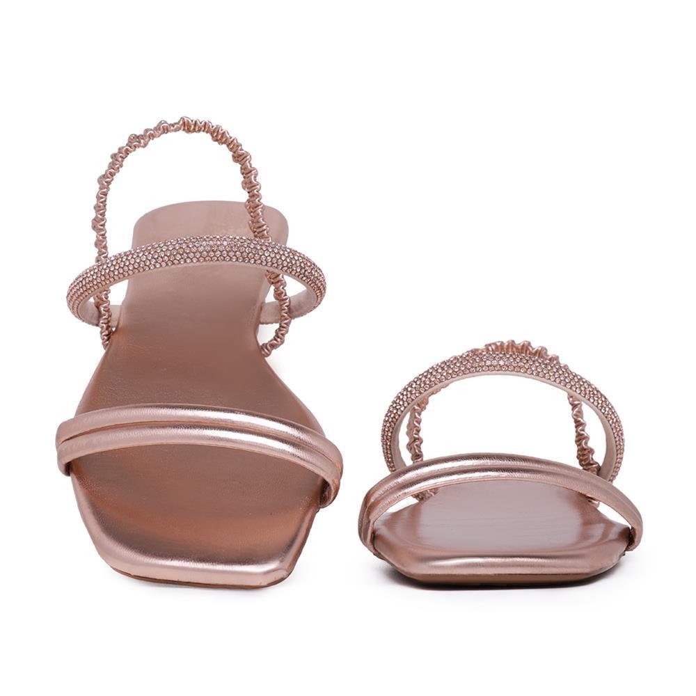 Rasteirinha Feminina Casual Elástico Strass Conforto Moderna Rosa 3