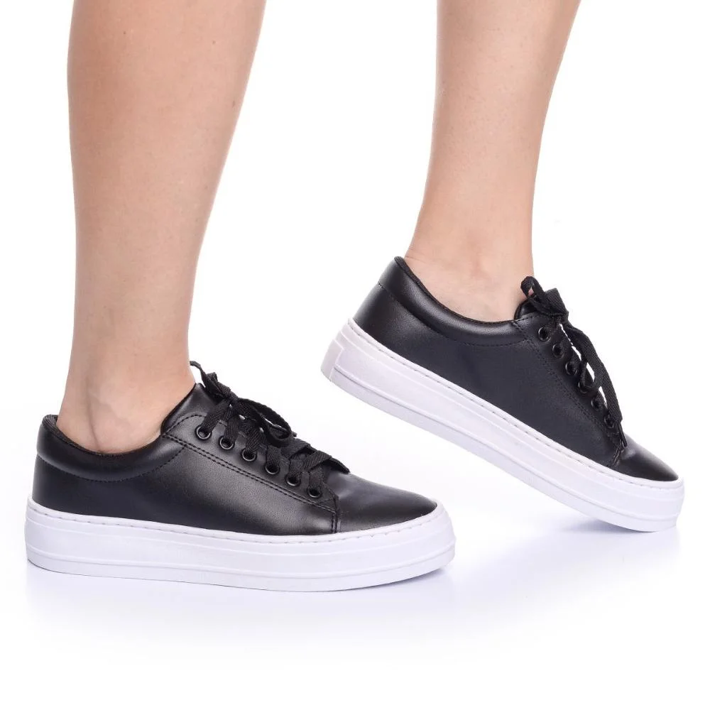 Tênis Feminino Clássico Casual Preto 3