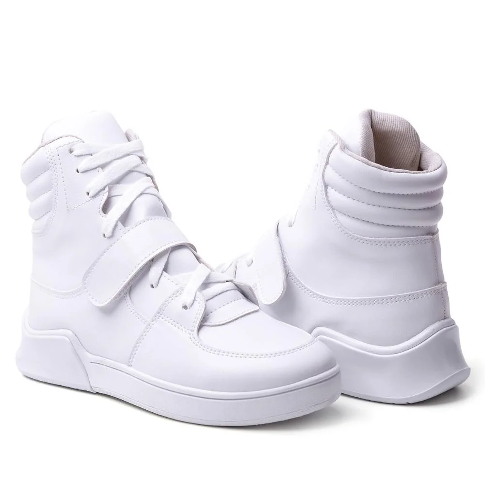 Tênis Feminino Esportivo Cano Alto Caminhada Branco 5