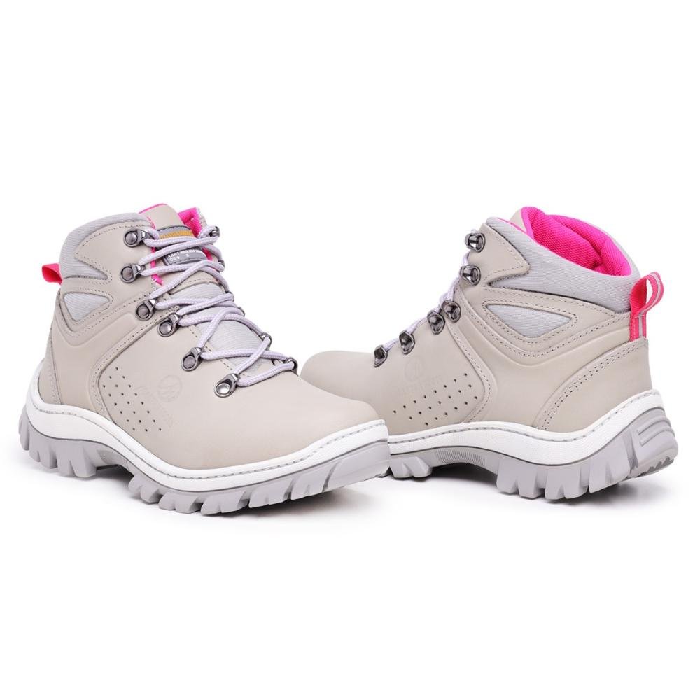 Bota Coturno Feminina Adventure Confortável Resistente Cinza 2