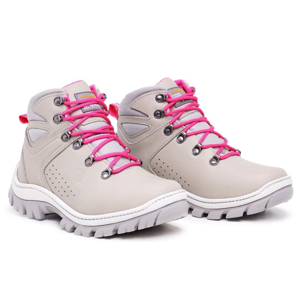 Bota Coturno Feminina Adventure Confortável Resistente Cinza 3