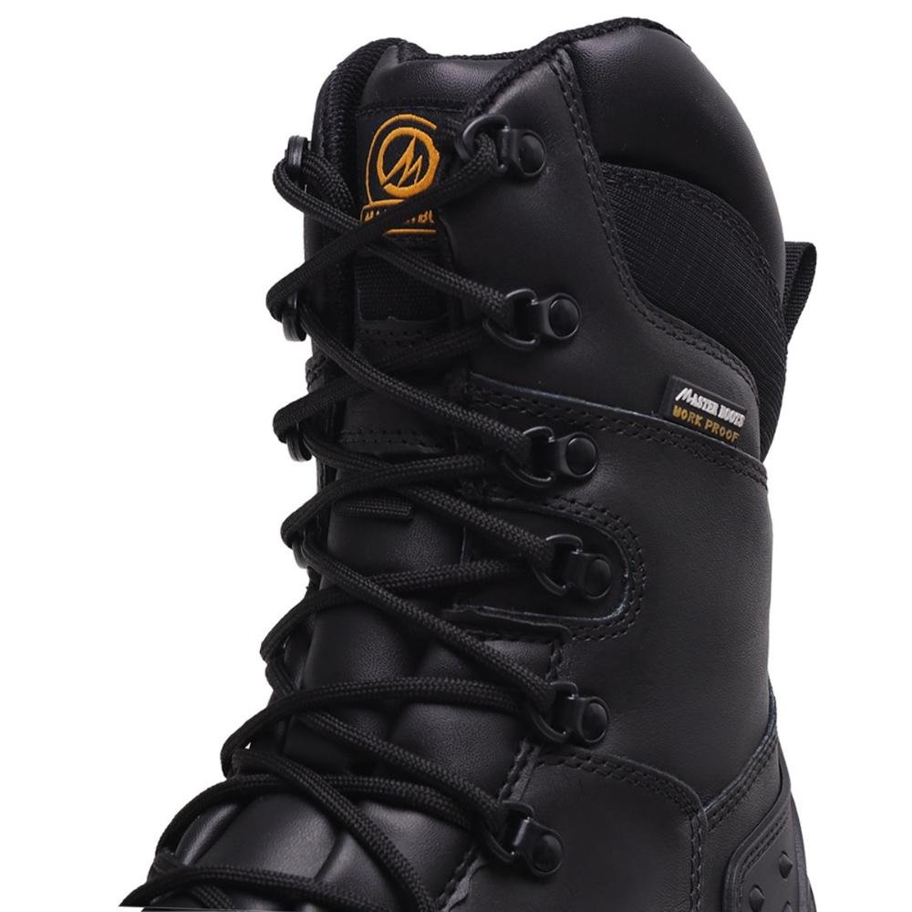 Bota Motociclista Couro Masculina Camuflada Cano Médio Preto 4