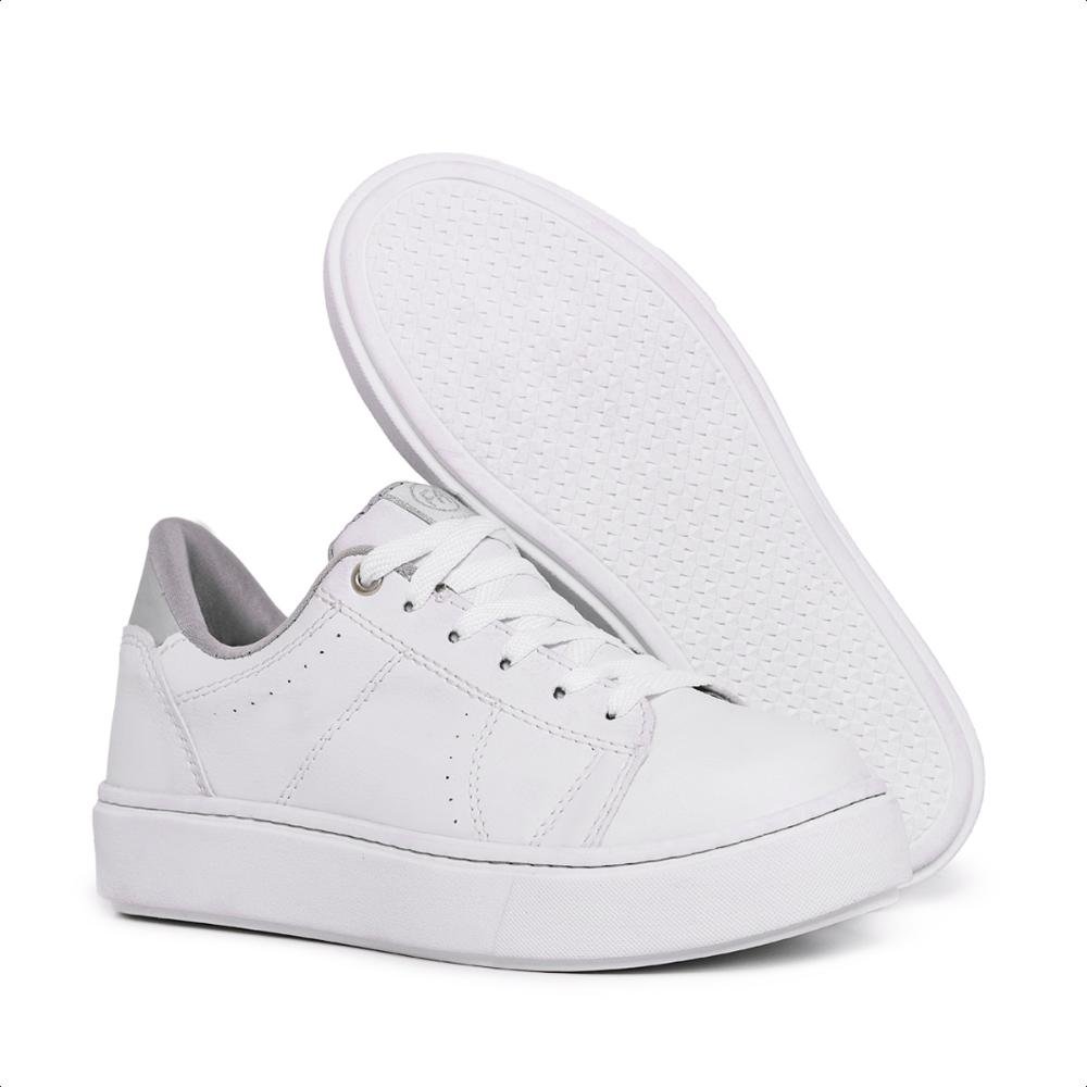 Tênis Feminino Casual Com Cadarço Confortável Versátil Branco 4