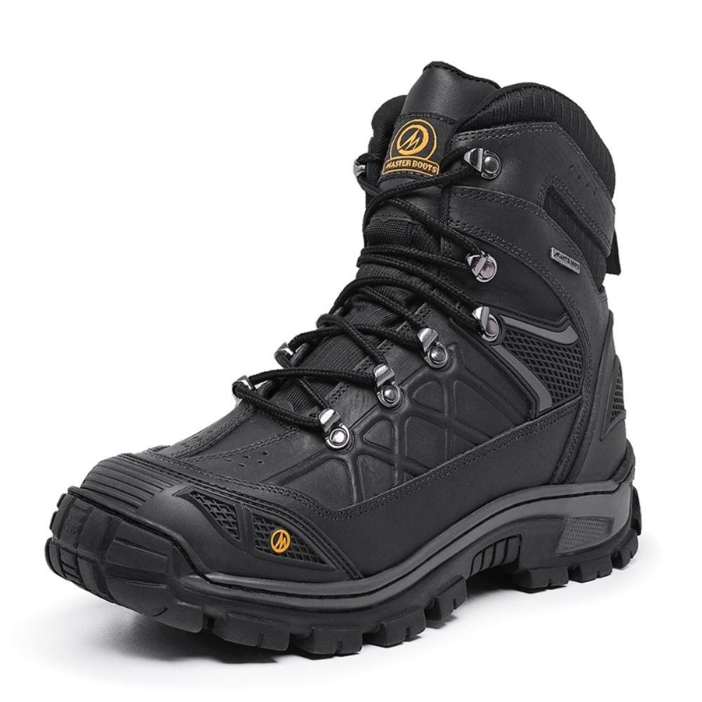 Bota Coturno Masculina Trilha Aventura Couro Resistente Preto 4