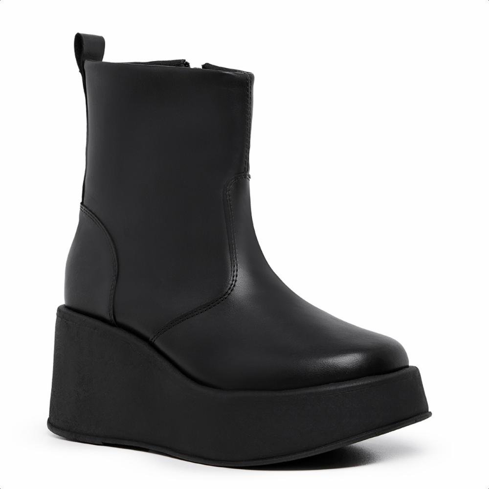 Bota Coturno Feminino Casual Plataforma Versátil Preto 5