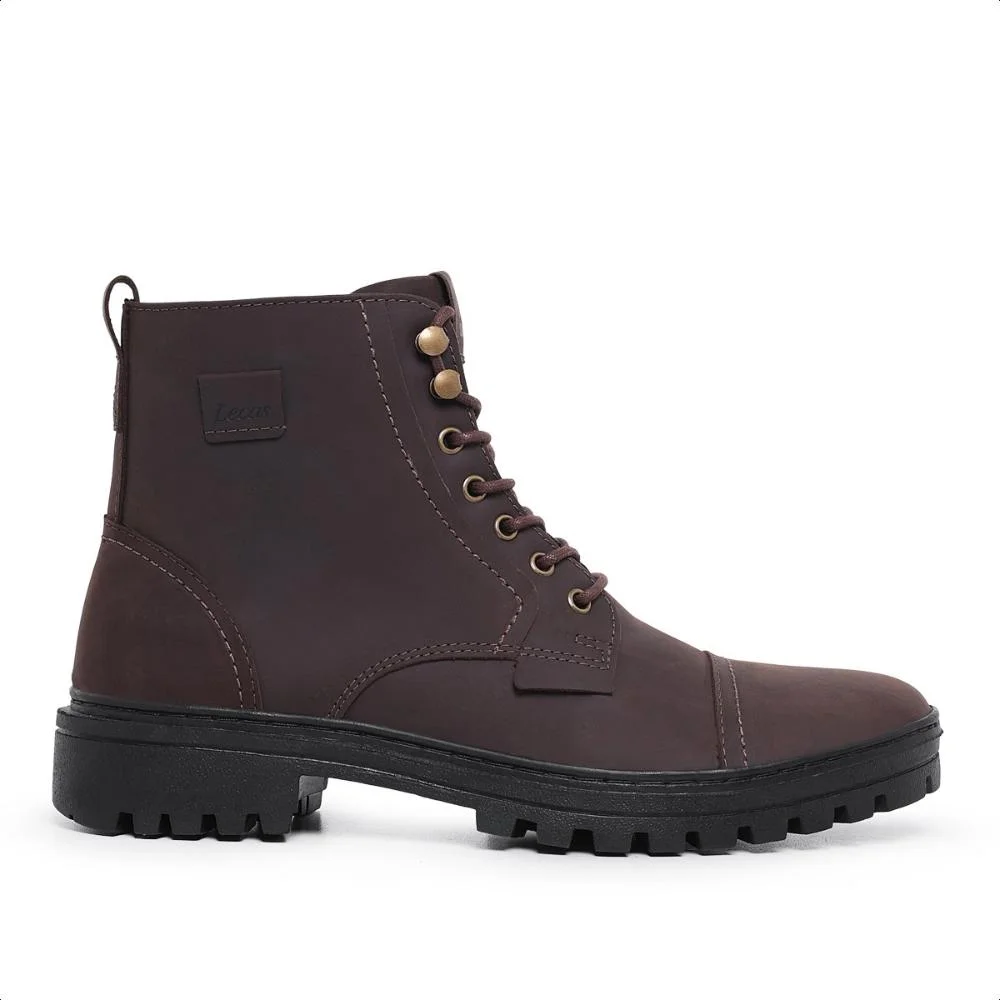 Bota Coturno Masculino Casual Couro Confortável Alaska Marrom 3