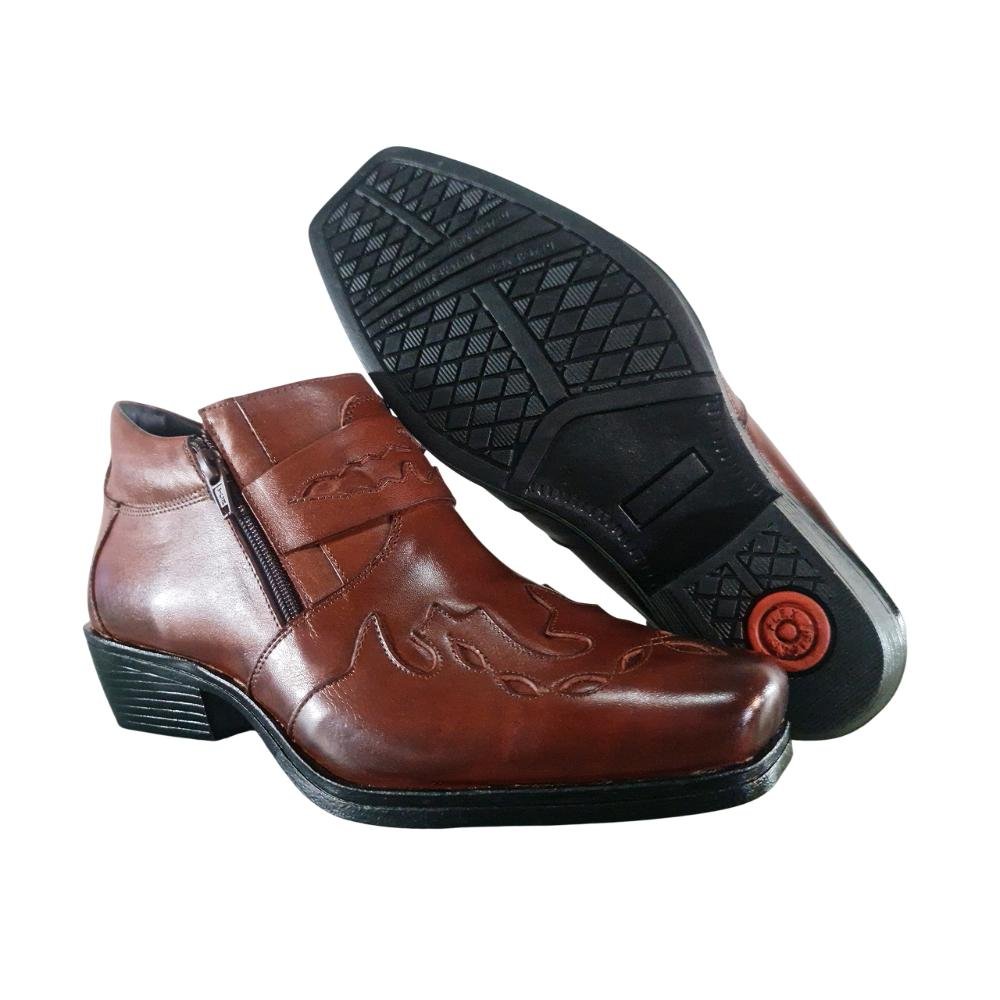 Bota Casual Jungle Masculina Couro Confortável Marrom 3