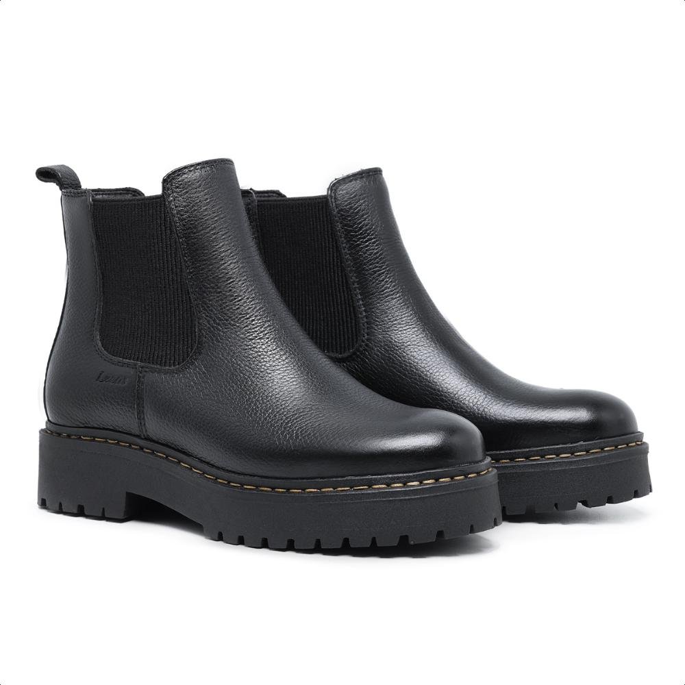 Bota Chelsea Feminina Couro Versátil Preto 3