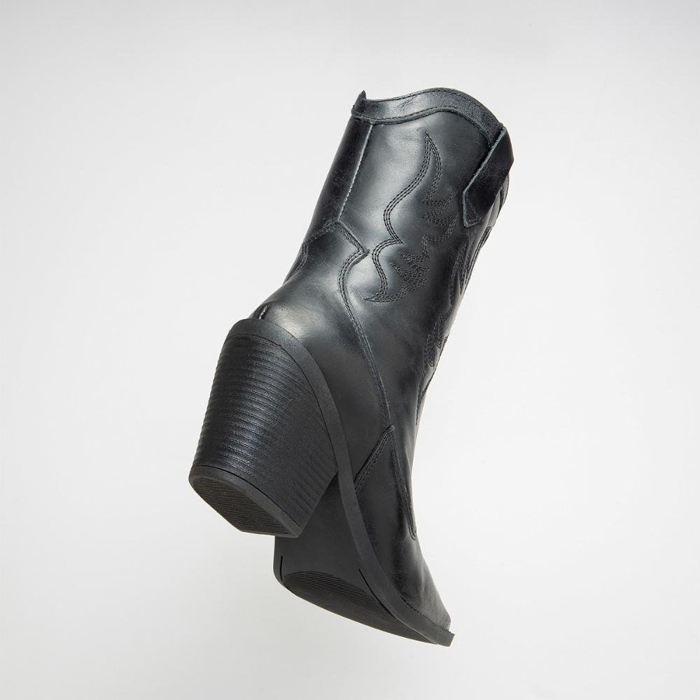 Bota Country Western Feminina Couro Personalizada Preto 8