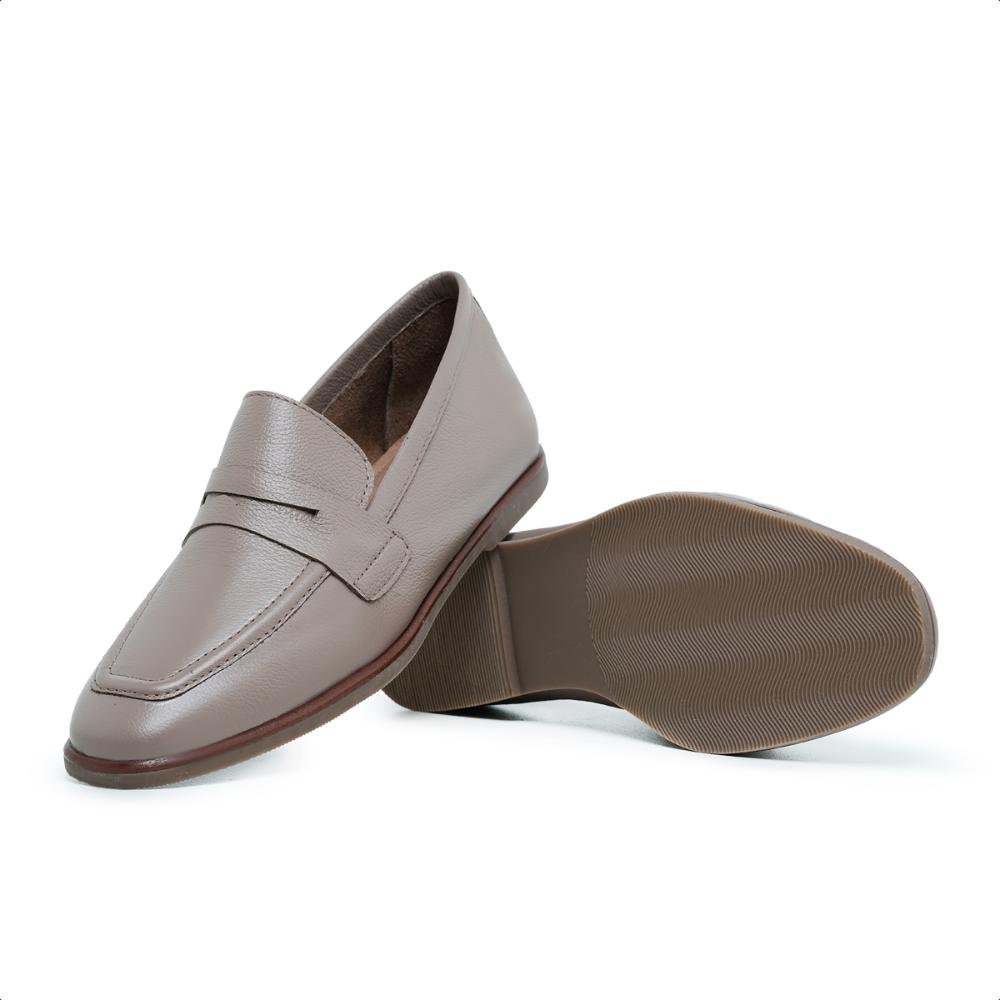 Sapato Mocassim Feminino Social Confortável Dia a Dia Prata 3