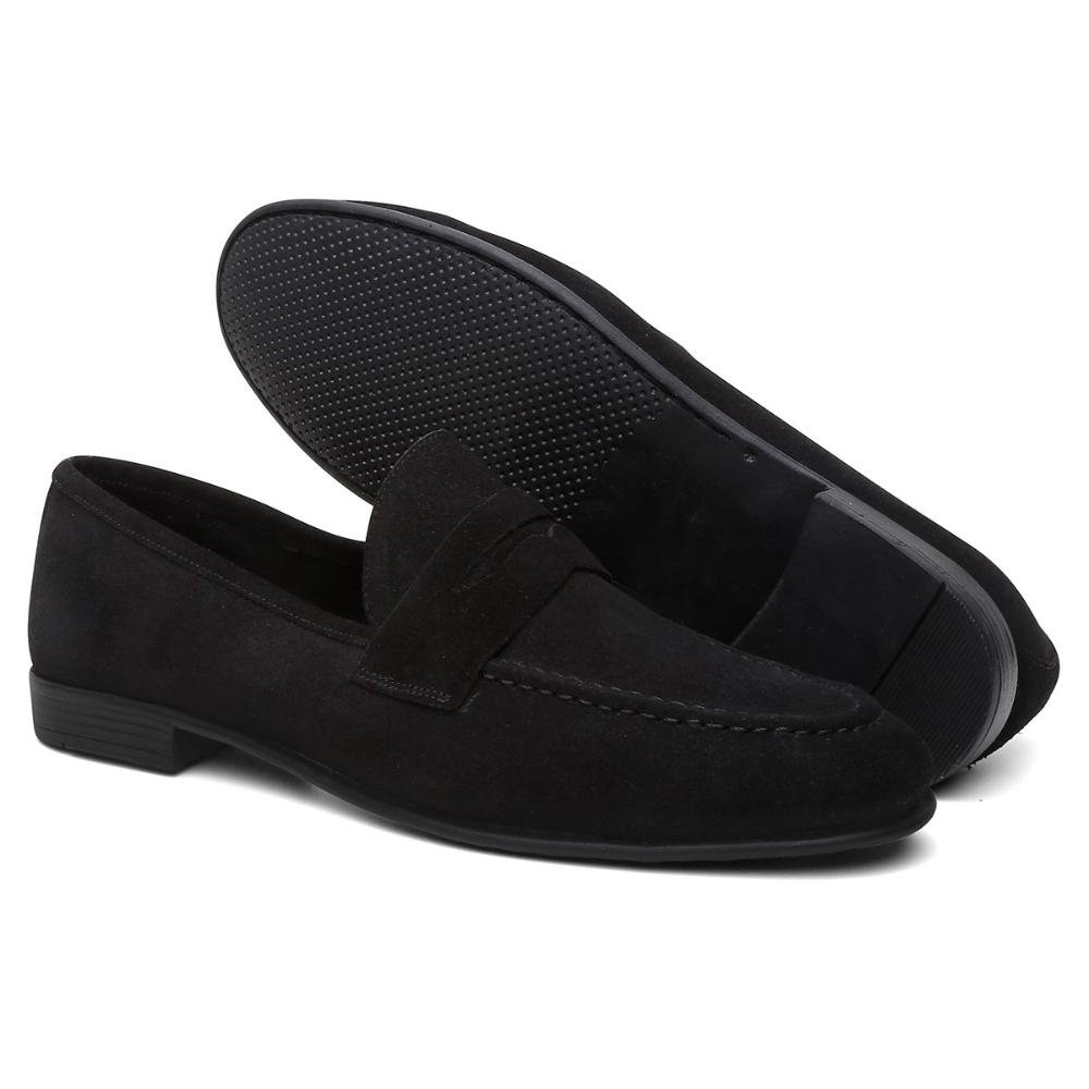 Mocassim Masculino Loafer Couro Estilo Conforto Preto 4