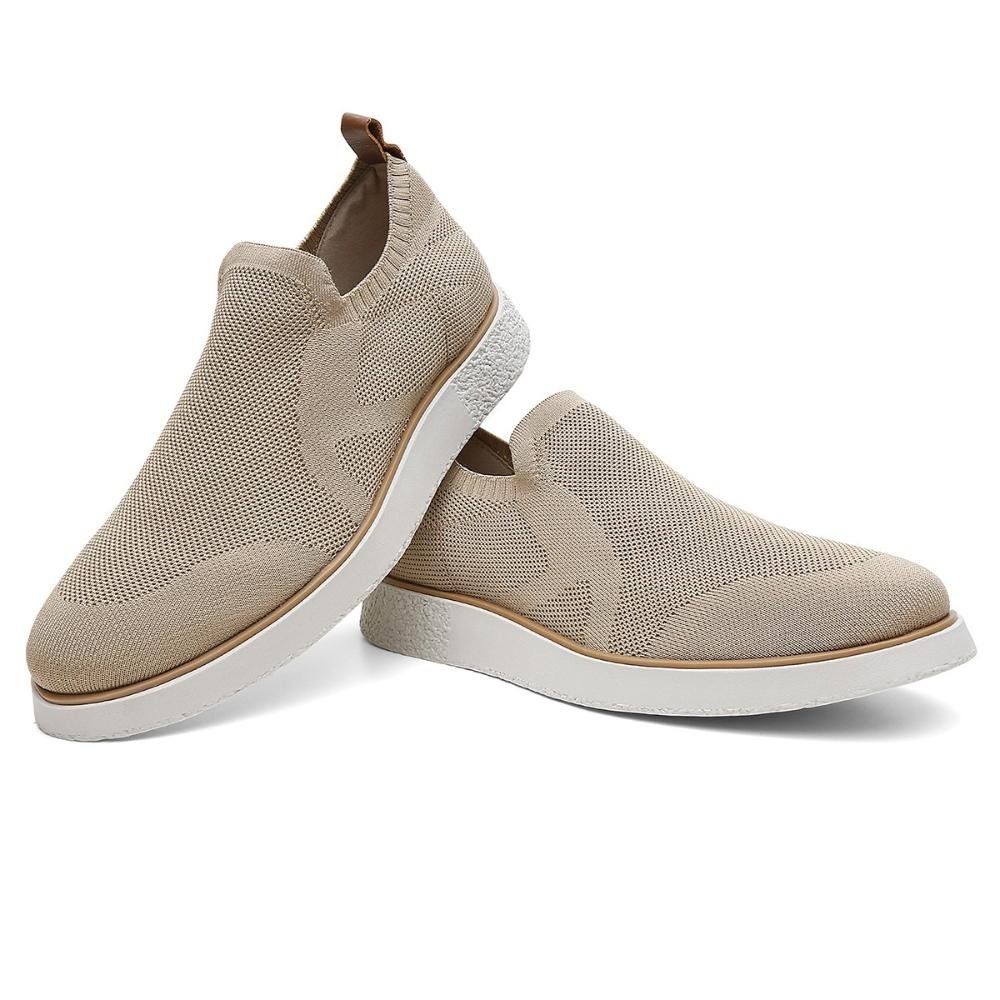 Tênis Masculino Malha Calce Fácil Bege 2