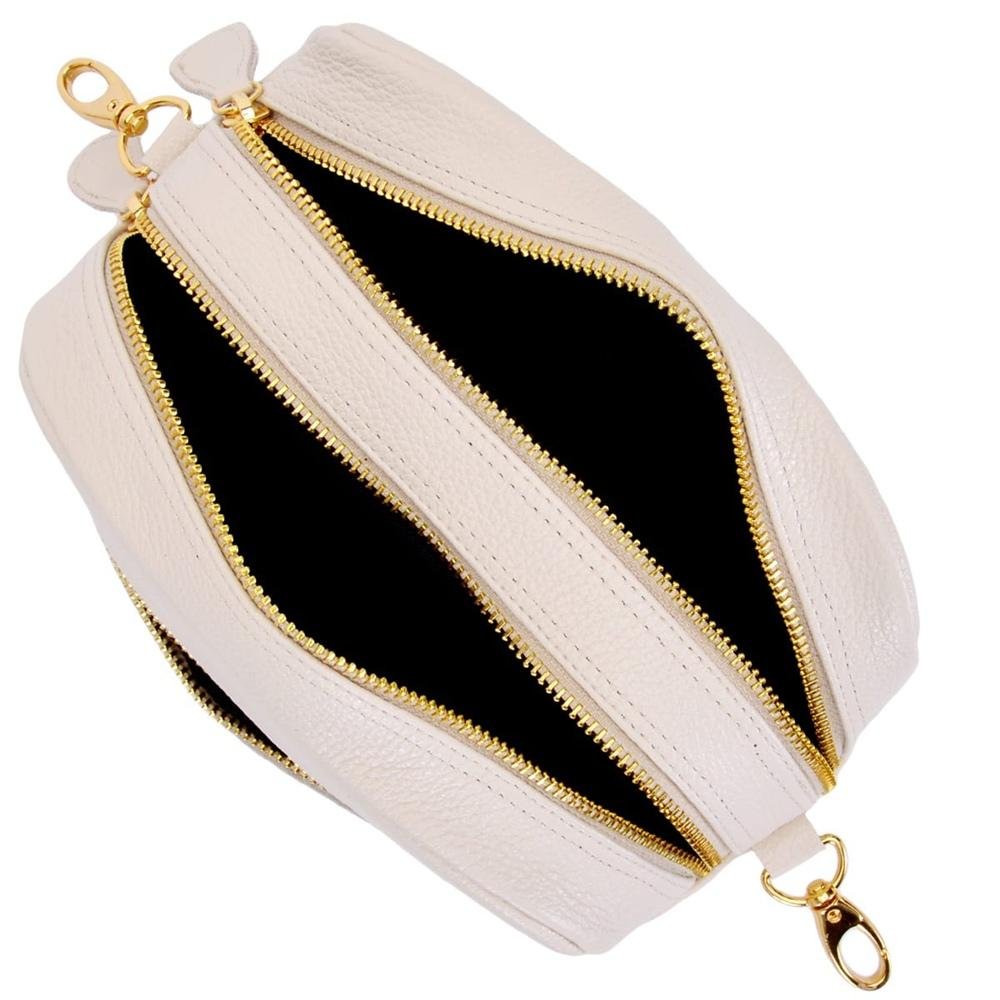 Bolsa Feminina Couro Floater 2 Repartições Alça Removível Off White 3