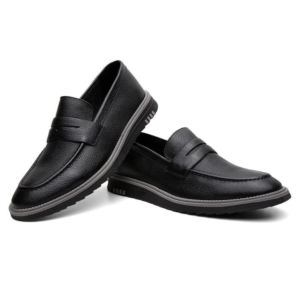 Mocassim Loafer Masculino Casual Couro Preto 3