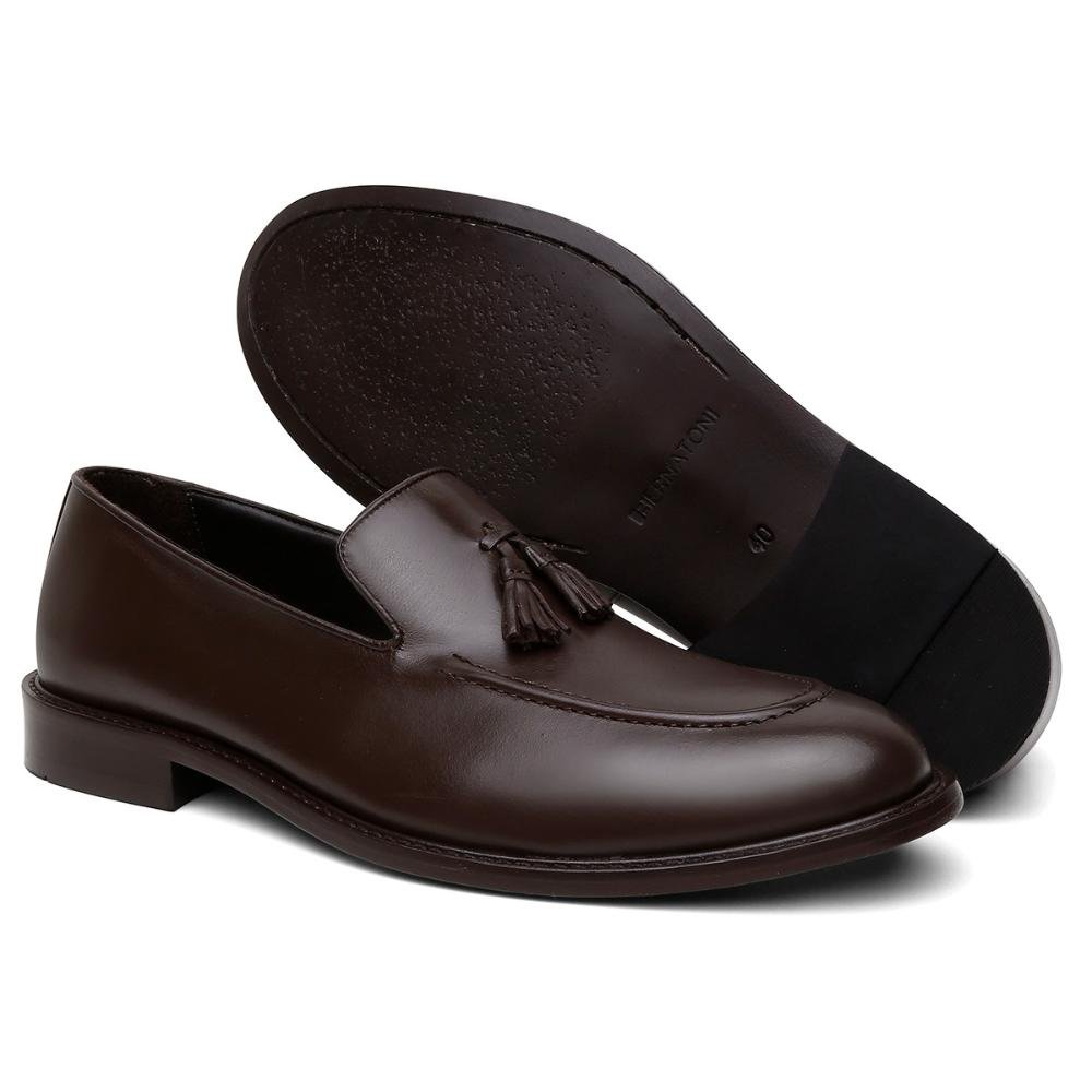 Mocassim Social Masculino Libia Couro Café 3