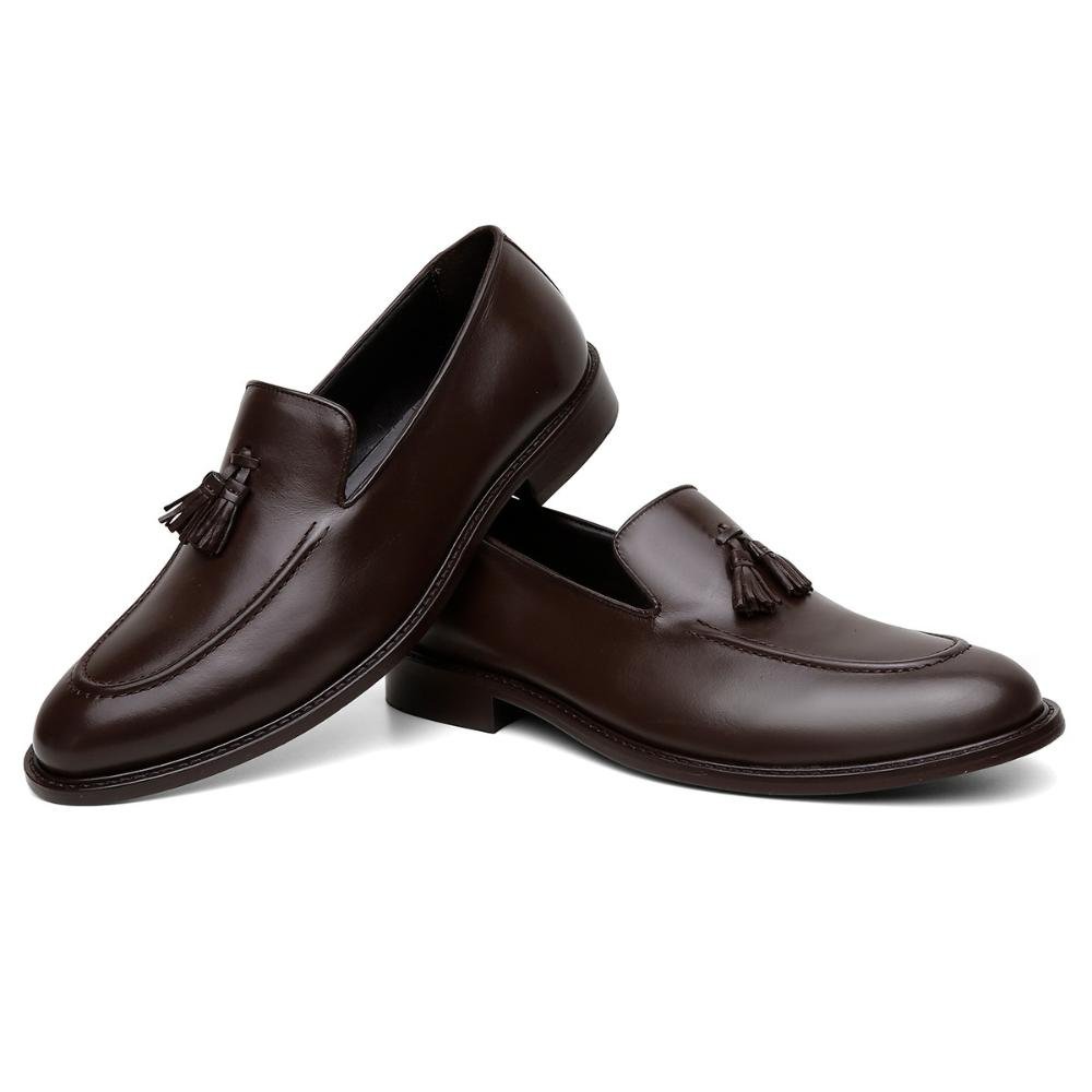 Mocassim Social Masculino Libia Couro Café 4