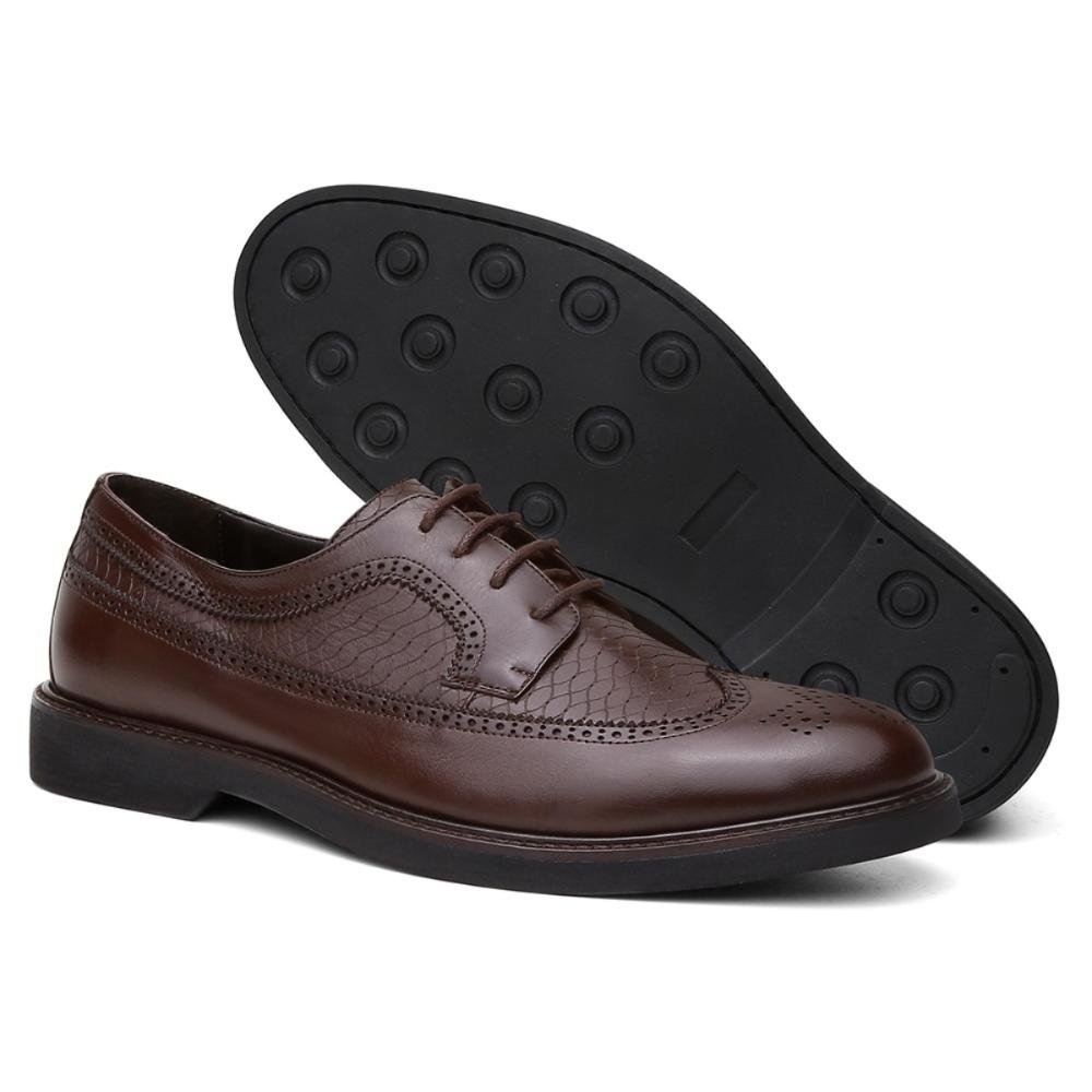Sapato Social Masculino Derby Brogue Inglaterra Couro Café 2
