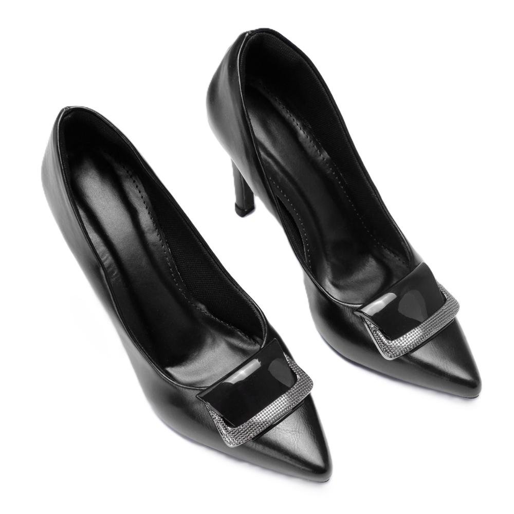 Scarpin Feminino Salto Bico Fino Clássico Preto 4