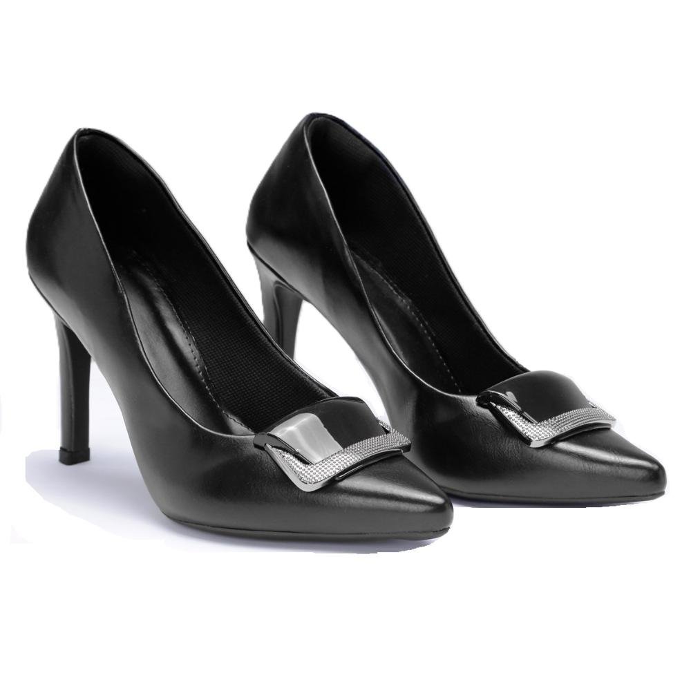 Scarpin Feminino Salto Bico Fino Clássico Preto 5